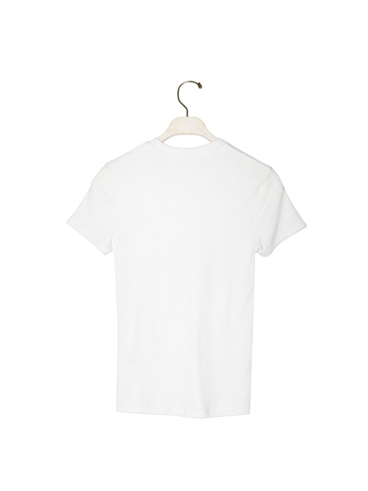 Paper Moon - Korean Women Fashion - #shopsmall - Ribbed Slim Crewneck Basic Tee - 5
