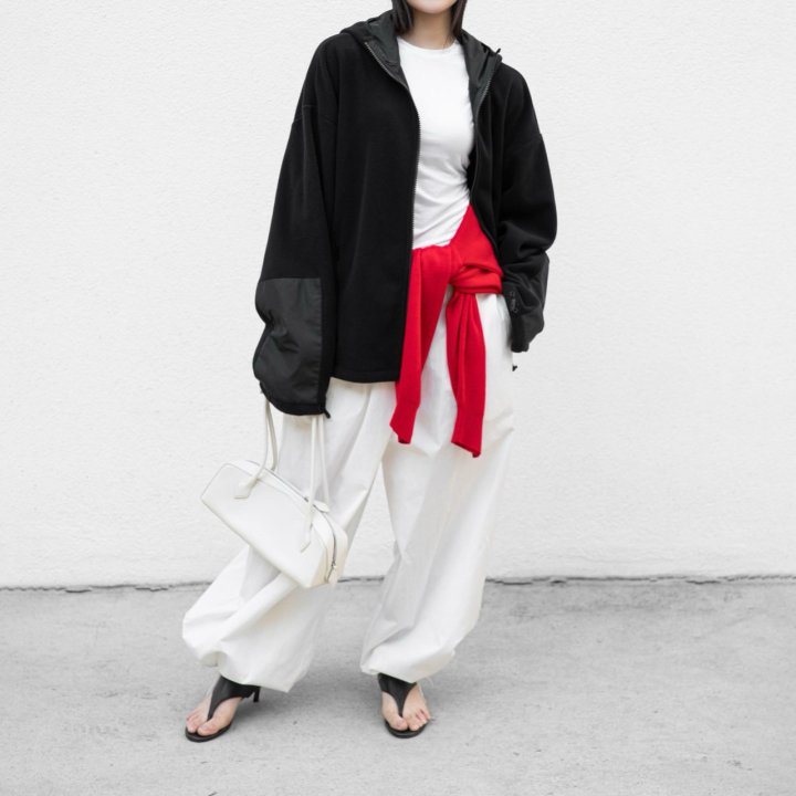 Paper Moon - Korean Women Fashion - #shopsmall - Classic Fleece Fabric Combi Hoodie Zipped - Up Jacket - 2