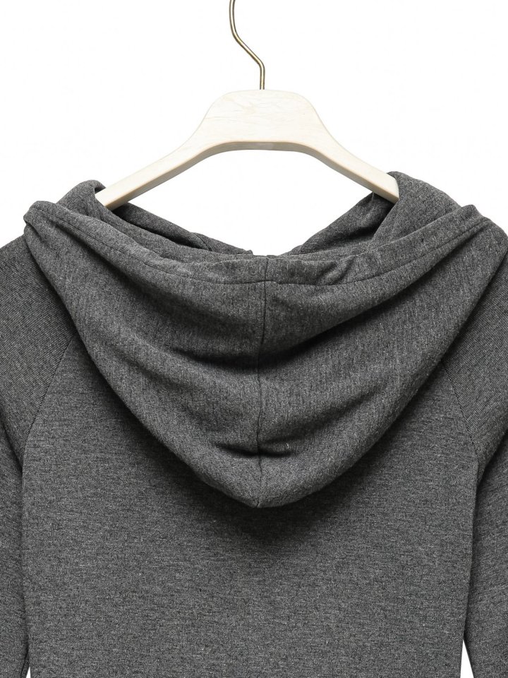 Paper Moon - Korean Women Fashion - #thatsdarling - Finger Hall Sleeved Button Point Jersey Hoodie - 10
