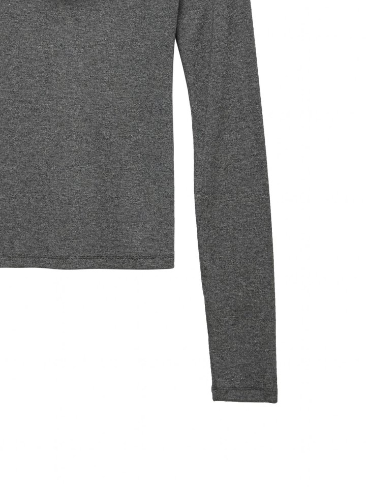 Paper Moon - Korean Women Fashion - #thelittlethings - Finger Hall Sleeved Button Point Jersey Hoodie - 11