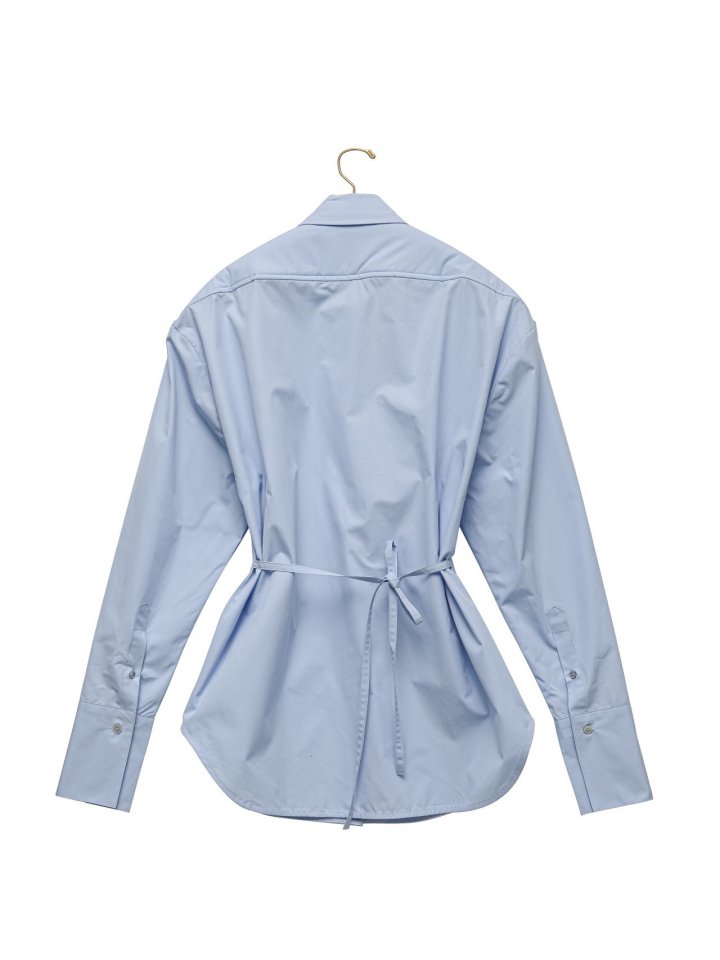 Paper Moon - Korean Women Fashion - #thelittlethings - Padded Shoulder Button Down Cotton Shirt - 7
