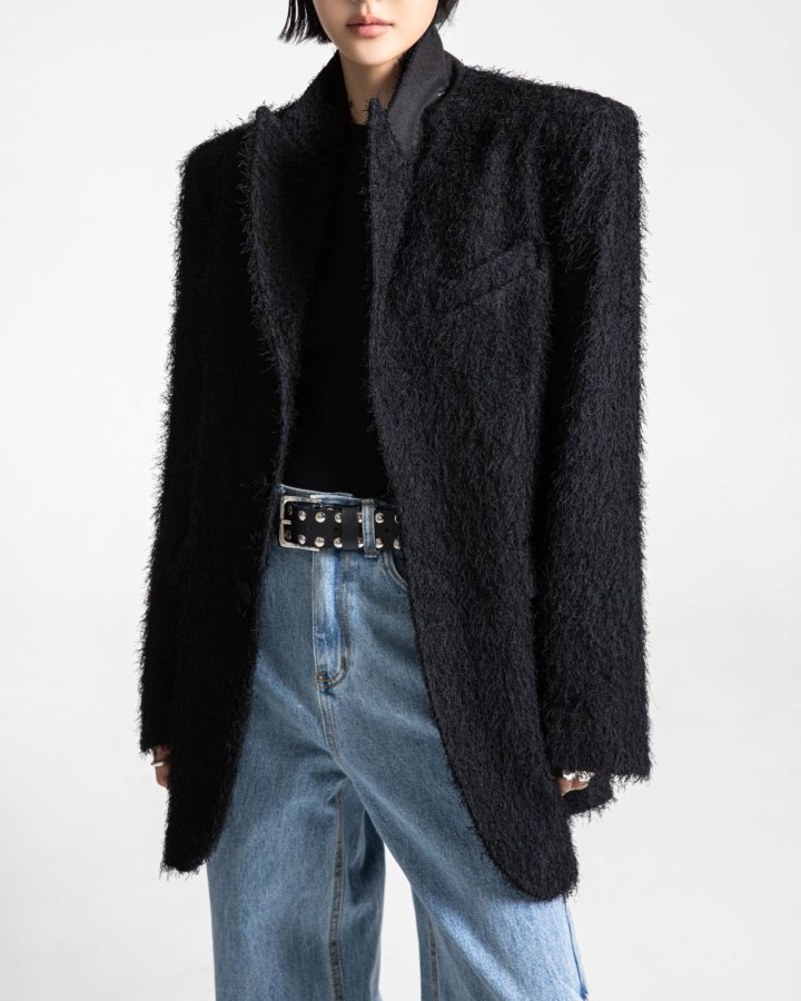 Paper Moon - Korean Women Fashion - #thelittlethings - Classic Hairy Tailored Blazer - 3