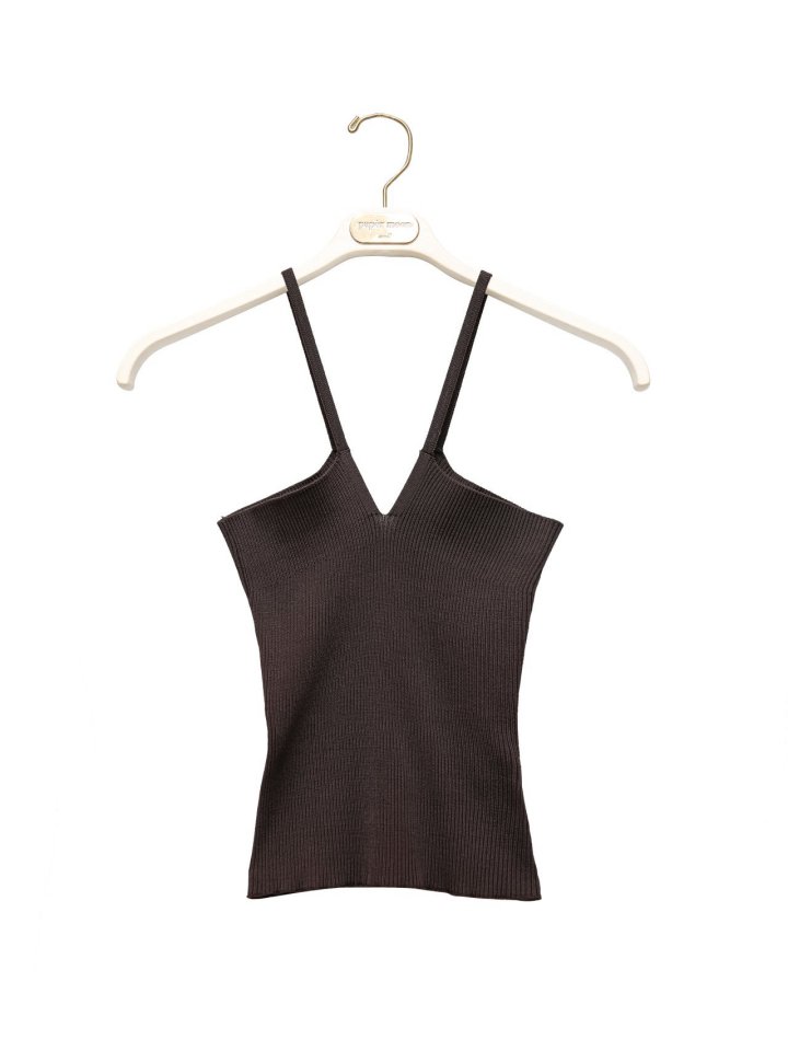 Paper Moon - Korean Women Fashion - #thelittlethings - V - Line Strap Ribbed Knit Sleeveless Top - 6