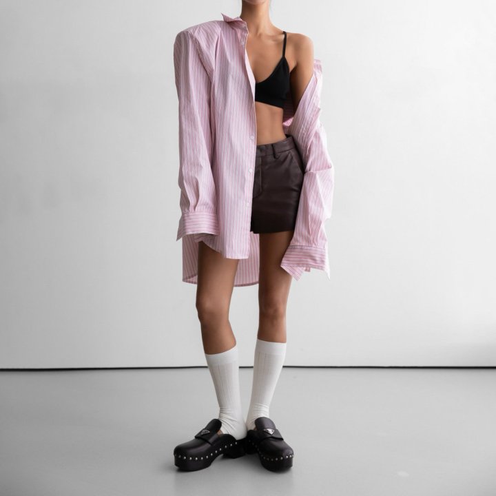 Paper Moon - Korean Women Fashion - #thelittlethings - Boyfriend Fit Oversized Striped Button Down Shirt - 5