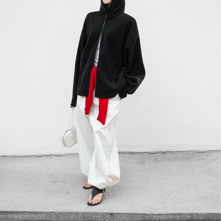 Paper Moon - Korean Women Fashion - #thatsdarling - Classic Fleece Fabric Combi Hoodie Zipped - Up Jacket - 4