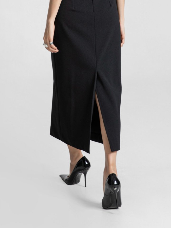 Paper Moon - Korean Women Fashion - #vintageinspired - Crepe Pencil Line Midi Sleeveless Kelly Dress - 5
