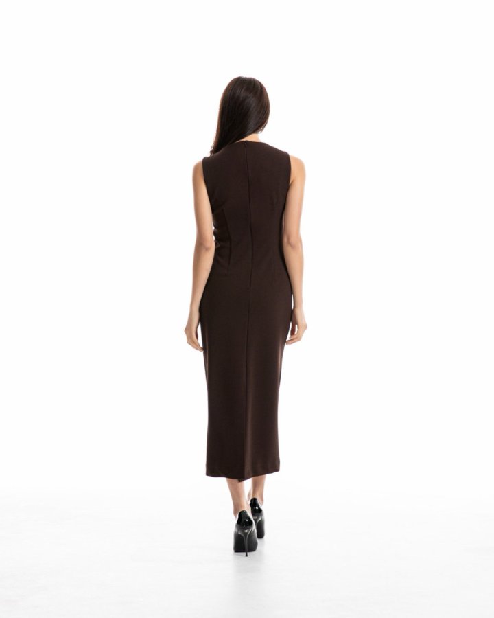 Paper Moon - Korean Women Fashion - #vintagekidsstyle - Crepe Pencil Line Midi Sleeveless Kelly Dress - 2