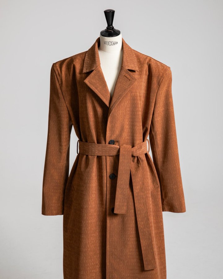 Paper Moon - Korean Women Fashion - #womensfashion - Crocodile Pattern Belted Oversized Coat - 8