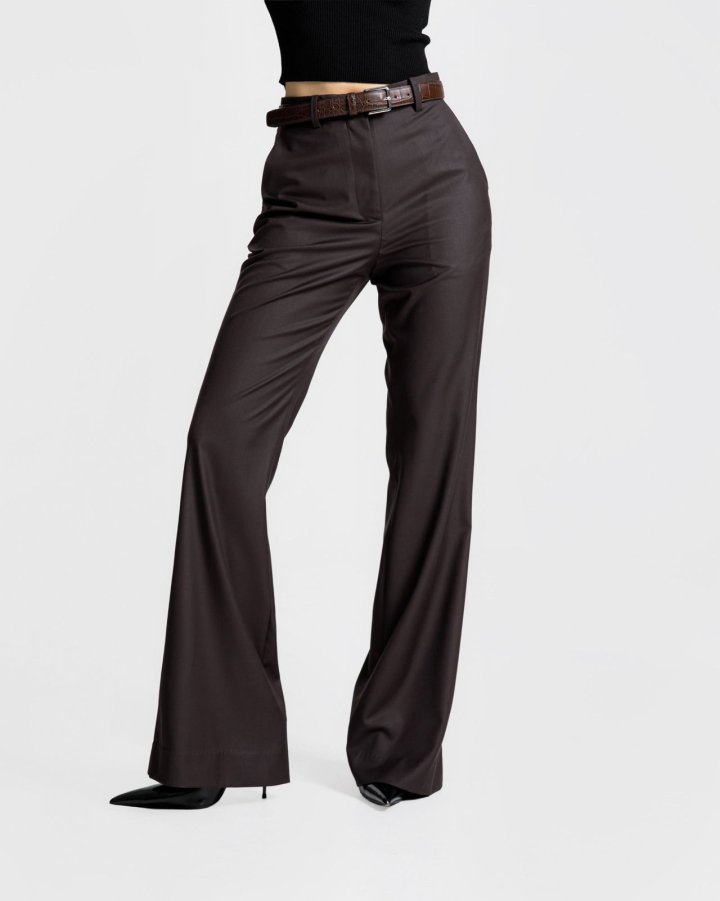 Paper Moon - Korean Women Fashion - #womensfashion - Tailored Semi Flare Trousers - 10