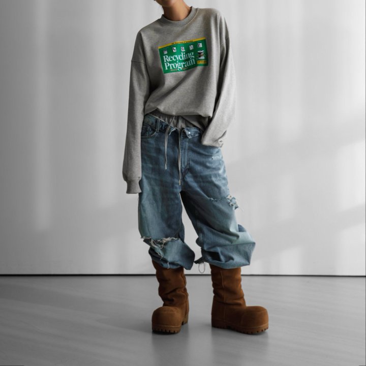 Paper Moon - Korean Women Fashion - #womensfashion - RECYCLING Film Print Sweatshirt - 3