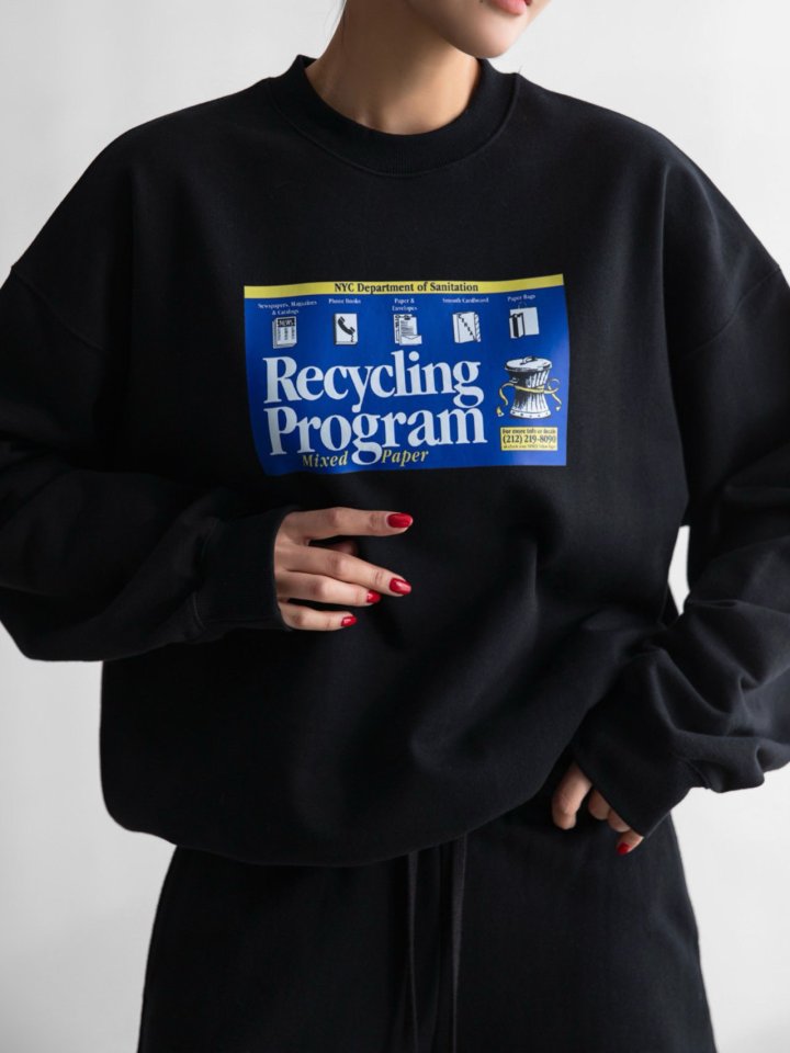 Paper Moon - Korean Women Fashion - #womensfashion - RECYCLING Film Print Sweatshirt - 9