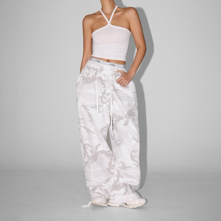 Paper Moon - Korean Women Fashion - #womensfashion - Camouflage Cotton Banded Maxi Wide Trousers - 3