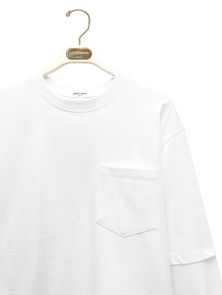 Paper Moon - Korean Women Fashion - #womensfashion - Layered Sleeve Side Slit Tee - 10