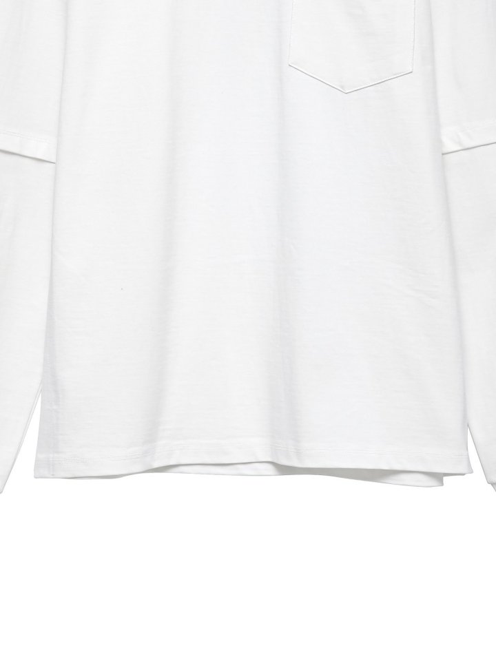 Paper Moon - Korean Women Fashion - #womensfashion - Layered Sleeve Side Slit Tee - 12