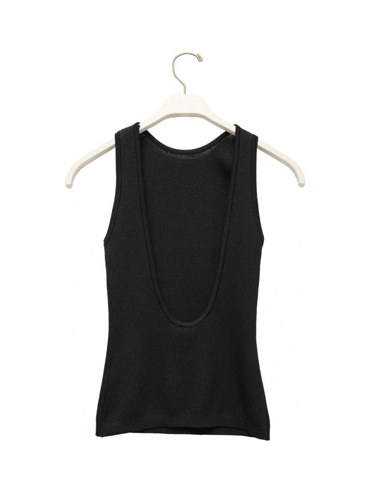 Paper Moon - Korean Women Fashion - #womensfashion - Classic Back Less Detail Sleeveless Knit Top - 5