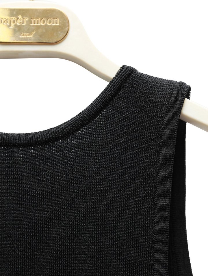 Paper Moon - Korean Women Fashion - #womensfashion - Classic Back Less Detail Sleeveless Knit Top - 7