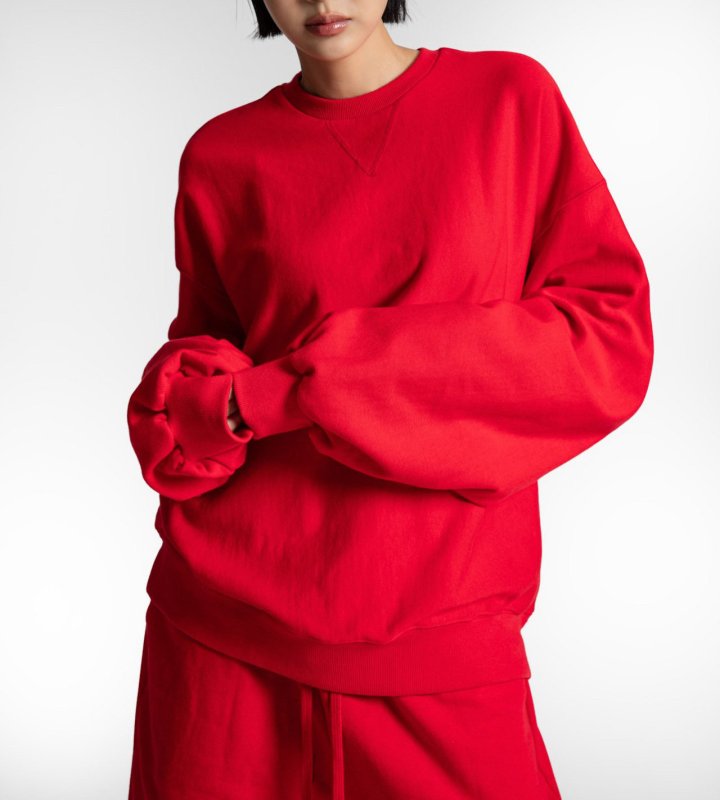 Paper Moon - Korean Women Fashion - #womensfashion - Heritage Reverse Weave Volume Sweatshirt