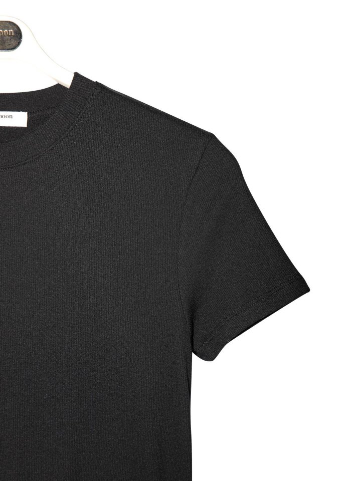 Paper Moon - Korean Women Fashion - #womensfashion - Ribbed Slim Crewneck Basic Tee - 5