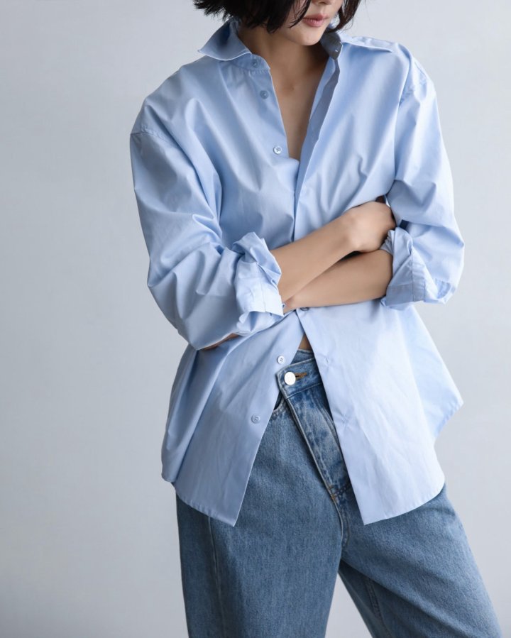 Paper Moon - Korean Women Fashion - #womensfashion - Classic Premium Cotton Button Down Shirt - 5