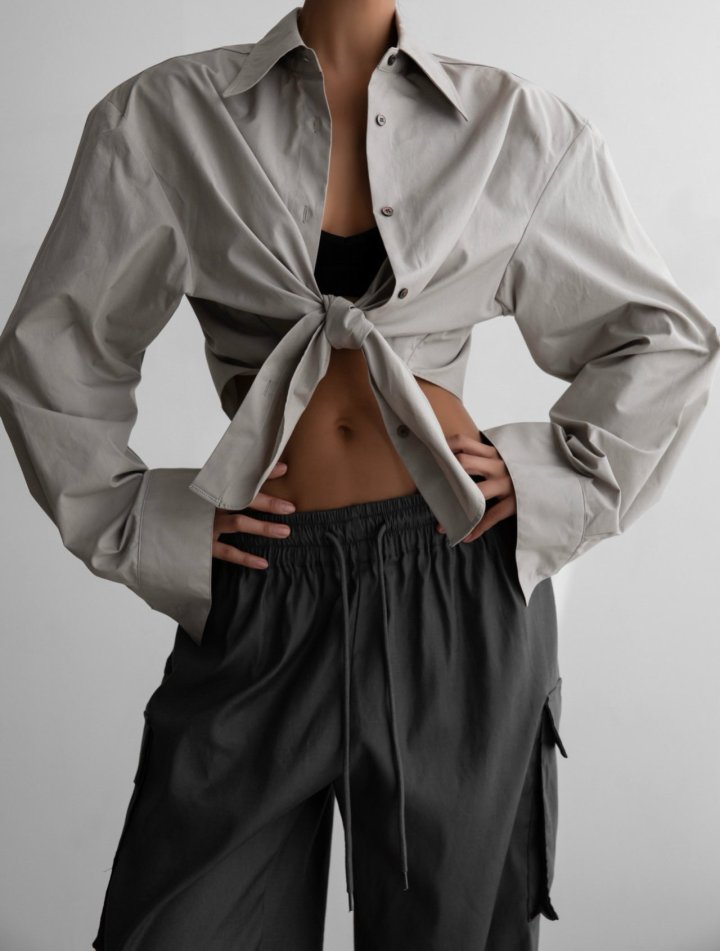 Paper Moon - Korean Women Fashion - #womensfashion - Round Cut Hem Detail Button Down Shirt - 2