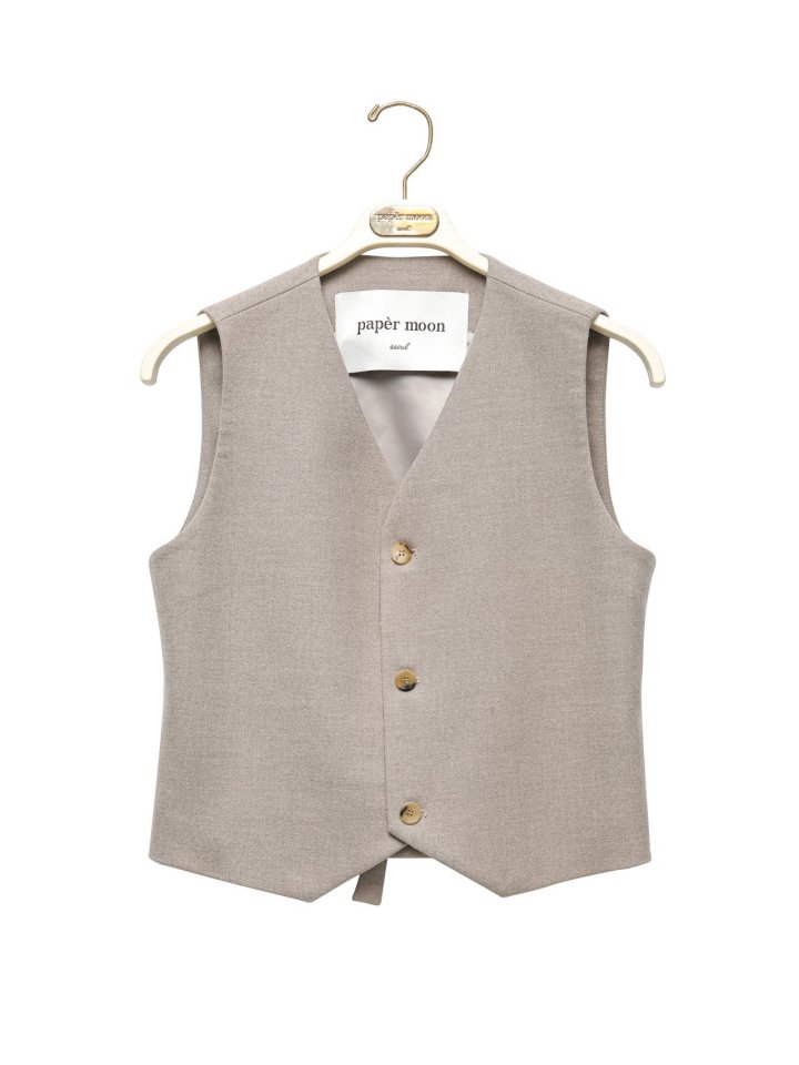 Paper Moon - Korean Women Fashion - #womensfashion - Flannel Wool Set - Up Tailored Vest - 5