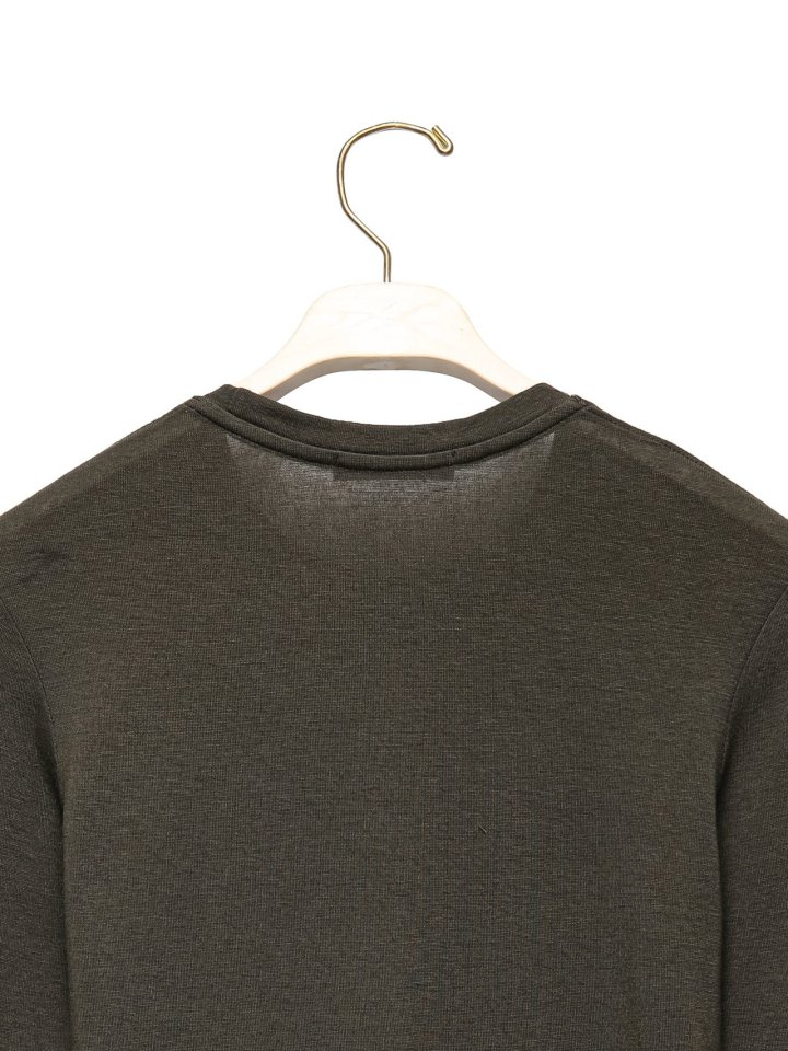 Paper Moon - Korean Women Fashion - #womensfashion - Classic Long Sleeved Sheer Slub Crewneck Tee - 11