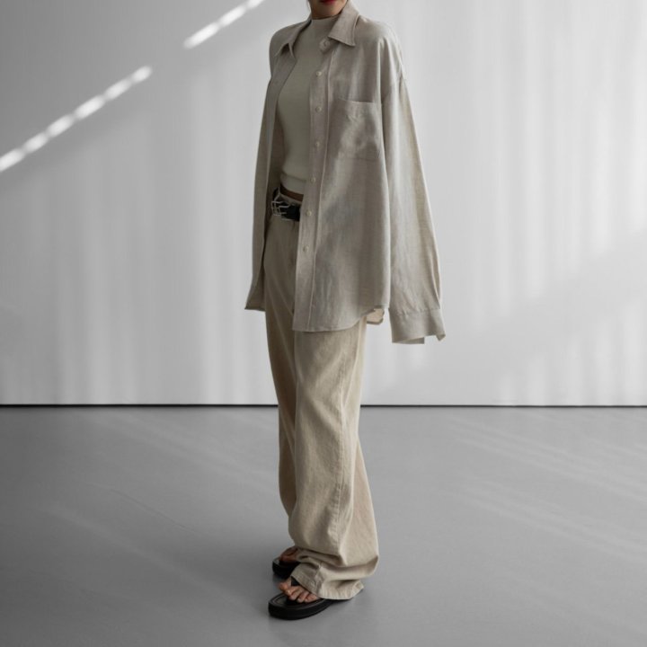 Paper Moon - Korean Women Fashion - #womensfashion - Soft Linen Oversized Button Down Shirt - 2