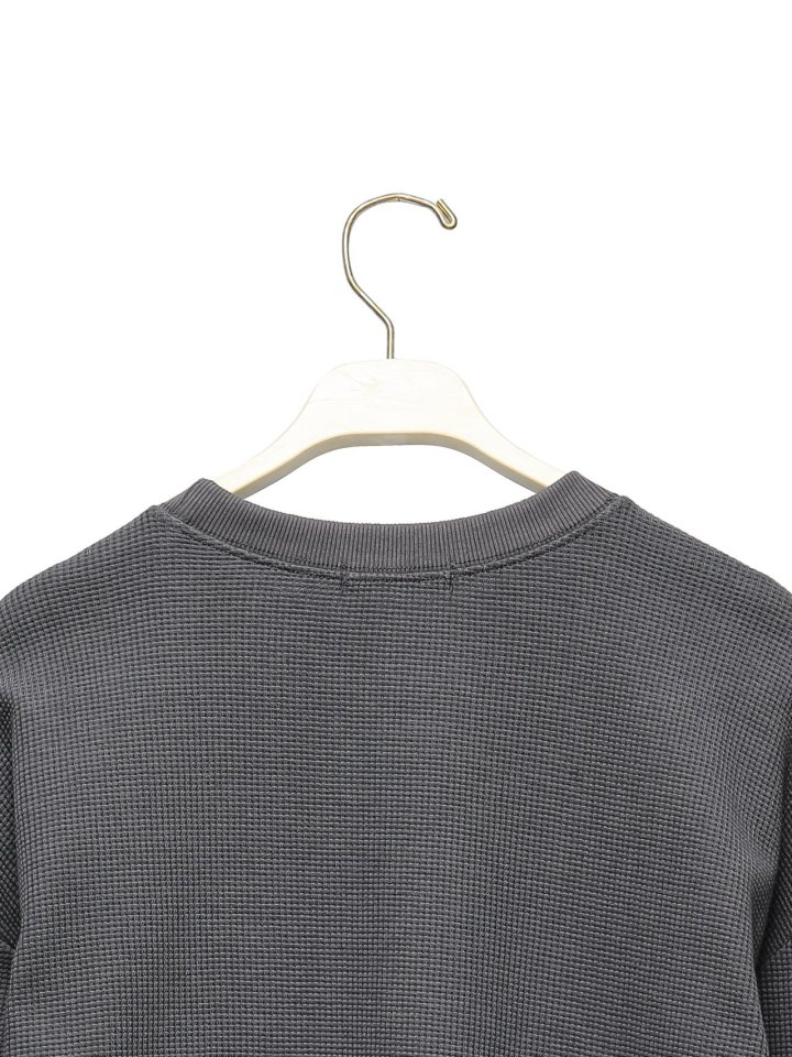 Paper Moon - Korean Women Fashion - #womensfashion - Waffle Fabric Oversized Long Sleeved Tee - 11