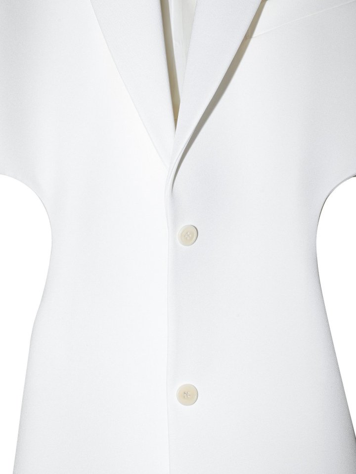 Paper Moon - Korean Women Fashion - #womensfashion - Squared Shoulder Cut Out Waist Detail Minimal Blazer - 10