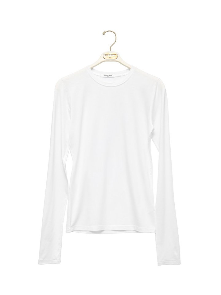 Paper Moon - Korean Women Fashion - #womensfashion - Classic Slim Fit Tencel Crew Neck Top - 5