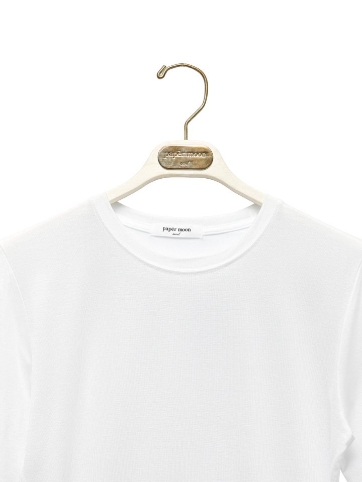 Paper Moon - Korean Women Fashion - #womensfashion - Classic Slim Fit Tencel Crew Neck Top - 7