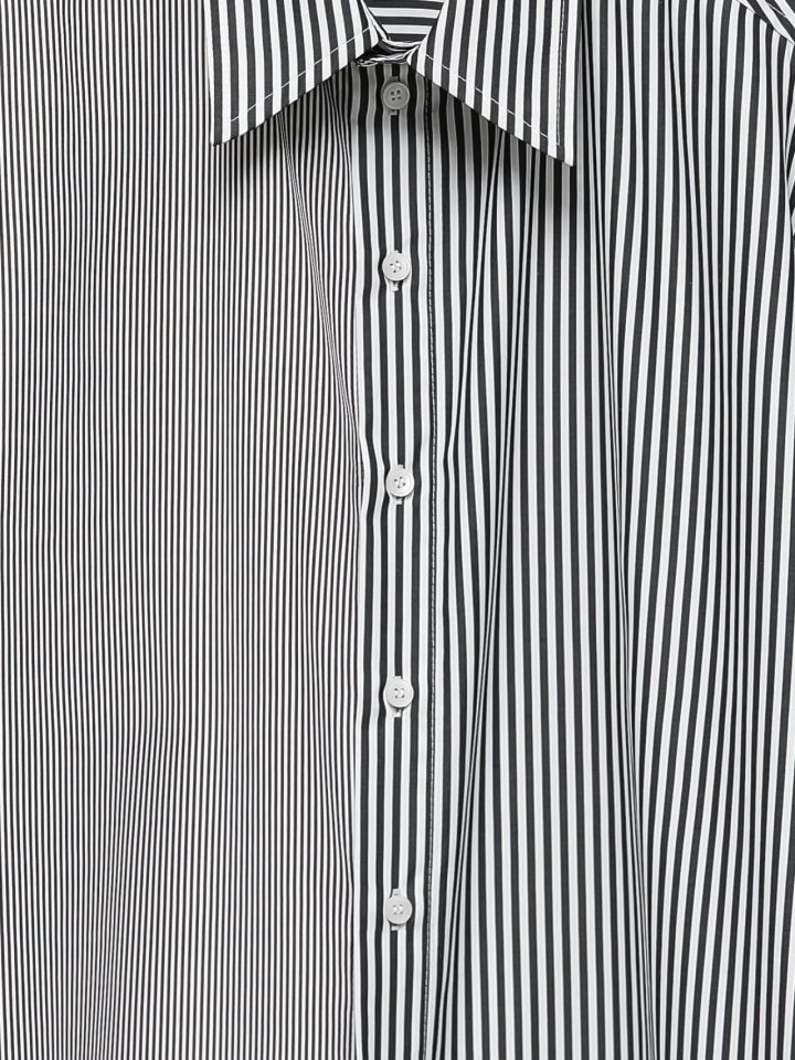 Paper Moon - Korean Women Fashion - #womensfashion - Oversized Striped Combi Button Down Shirt - 11