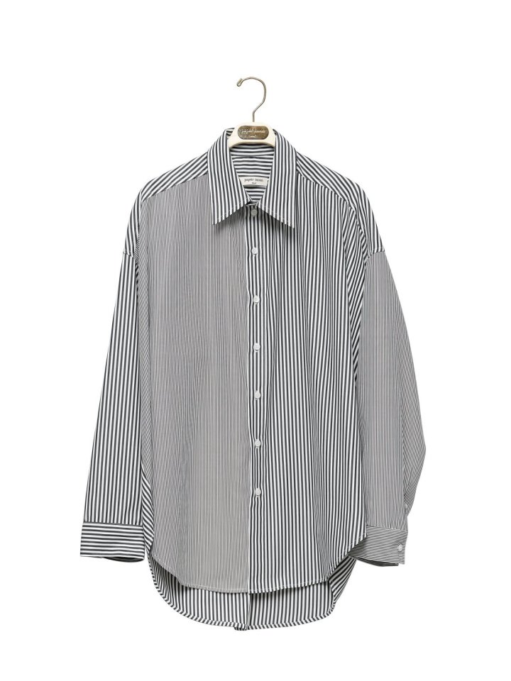 Paper Moon - Korean Women Fashion - #womensfashion - Oversized Striped Combi Button Down Shirt - 7