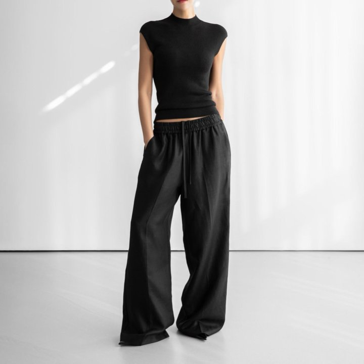 Paper Moon - Korean Women Fashion - #womensfashion - Linen Drawstring Trousers - 2