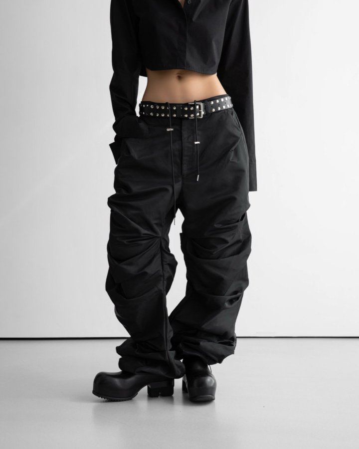 Paper Moon - Korean Women Fashion - #womensfashion - LUX Shirred Crinkle Track Wide Pants