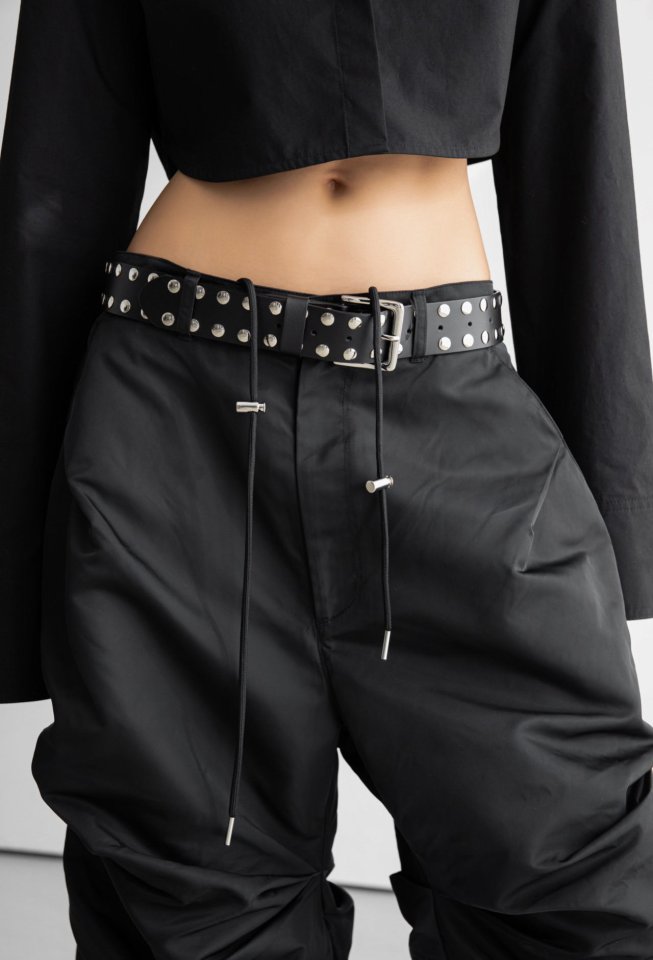 Paper Moon - Korean Women Fashion - #womensfashion - LUX Shirred Crinkle Track Wide Pants - 5