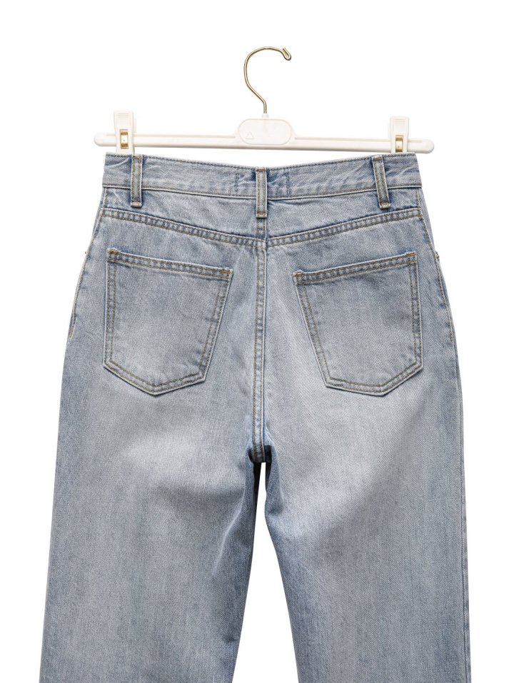 Paper Moon - Korean Women Fashion - #womensfashion - Classic Slim Fit Straight Blue Jeans - 12