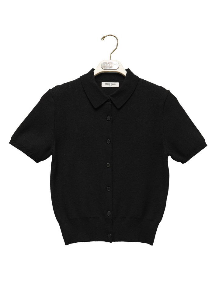 Paper Moon - Korean Women Fashion - #womensfashion - Collared Short Sleeve Button Cardigan - 5