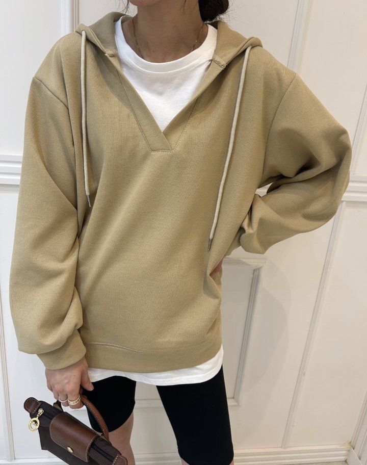 Pearls room - Korean Women Fashion - #momslook - Double Layered Hoodie - 10