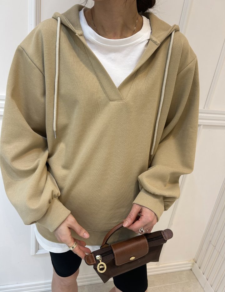 Pearls room - Korean Women Fashion - #momslook - Double Layered Hoodie - 12