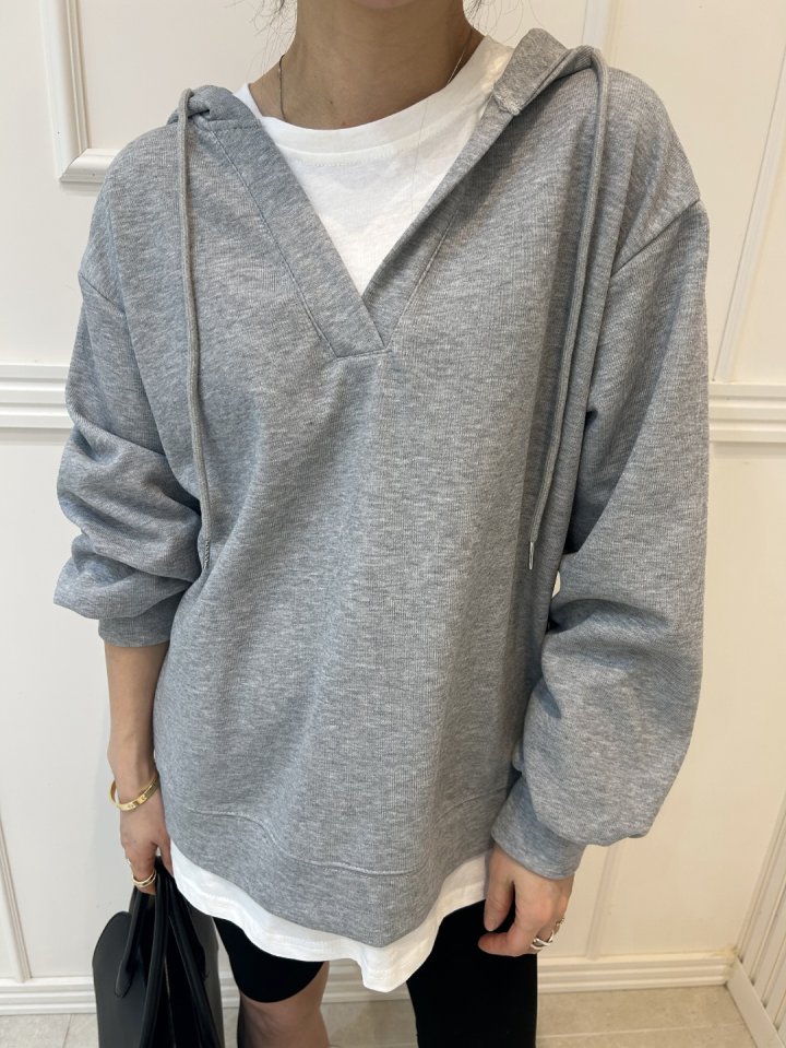 Pearls room - Korean Women Fashion - #momslook - Double Layered Hoodie - 6