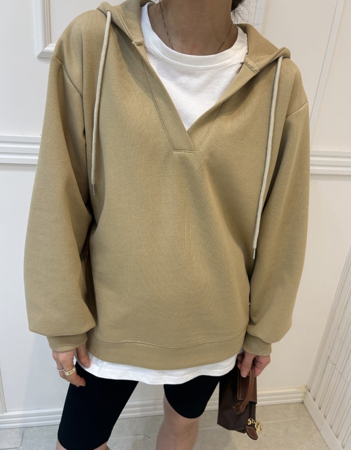 Pearls room - Korean Women Fashion - #momslook - Double Layered Hoodie - 8