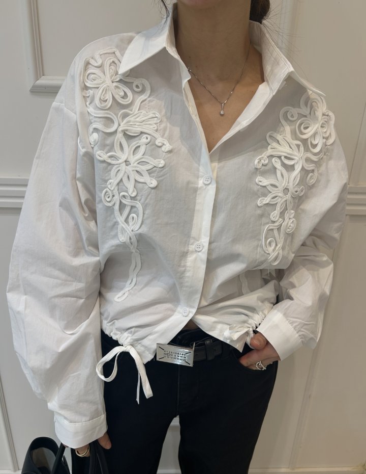 Pearls room - Korean Women Fashion - #momslook - Motif Blouse - 7