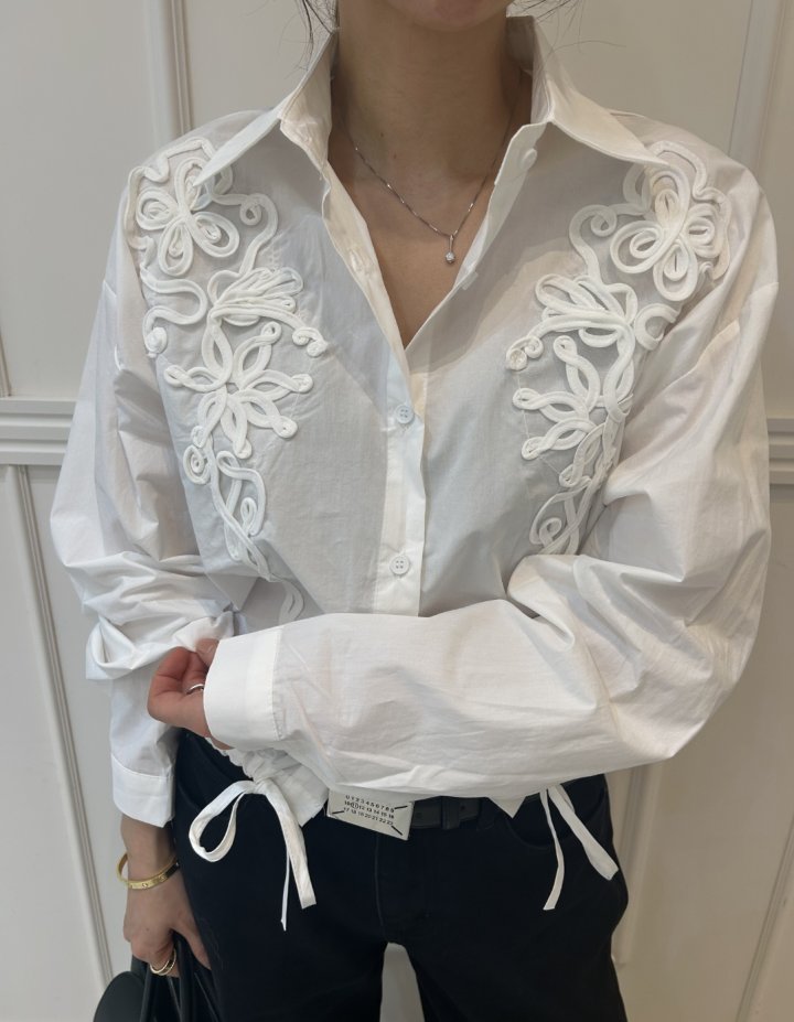 Pearls room - Korean Women Fashion - #momslook - Motif Blouse - 8