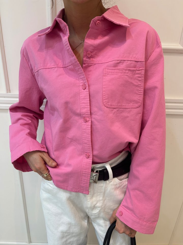 Pearls room - Korean Women Fashion - #momslook - Back Button Shirt