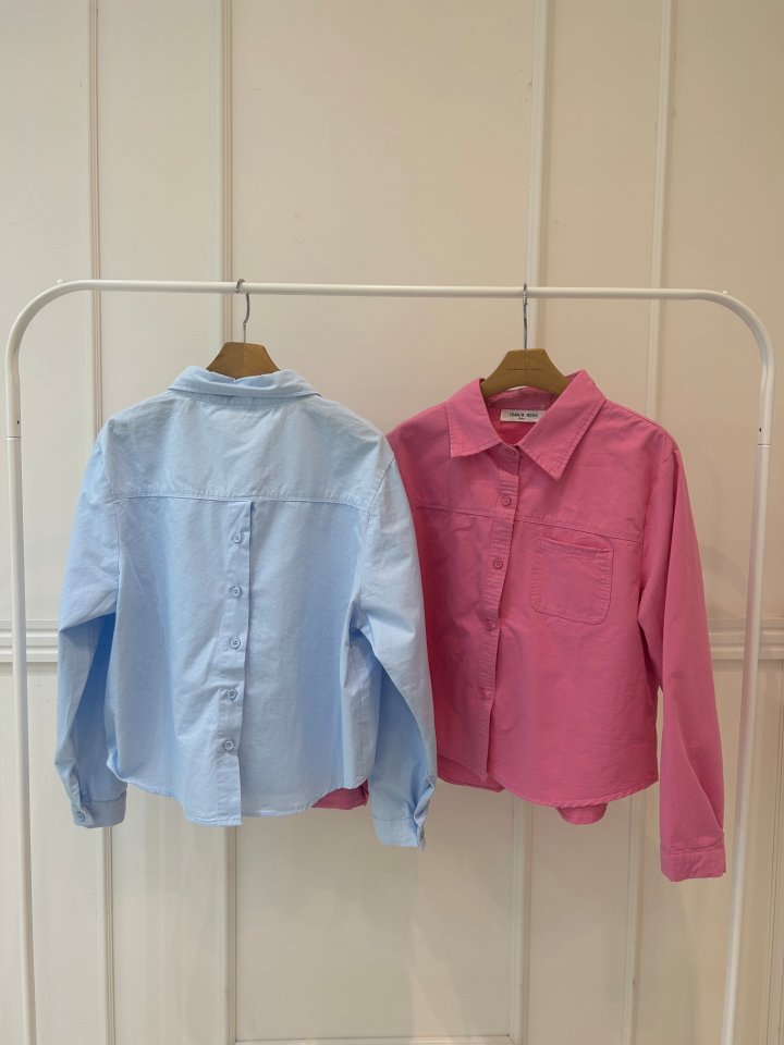 Pearls room - Korean Women Fashion - #momslook - Back Button Shirt - 11