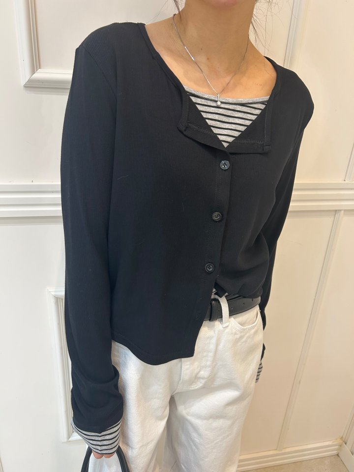 Pearls room - Korean Women Fashion - #momslook - Double Fryse Cardigan - 10