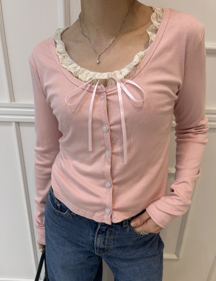 Pearls room - Korean Women Fashion - #pursuepretty - Lace Layered Tee - 9
