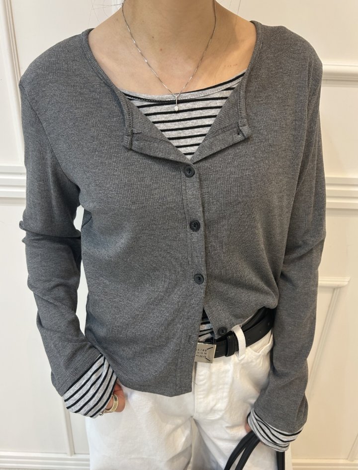 Pearls room - Korean Women Fashion - #vintagekidsstyle - Double Fryse Cardigan - 4