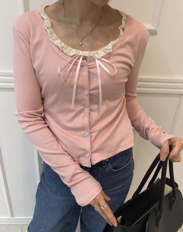 Pearls room - Korean Women Fashion - #restrostyle - Lace Layered Tee - 10